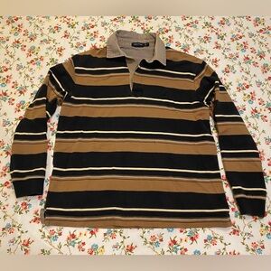 Vintage Nautica, striped, rugby polo, heavy material, size M